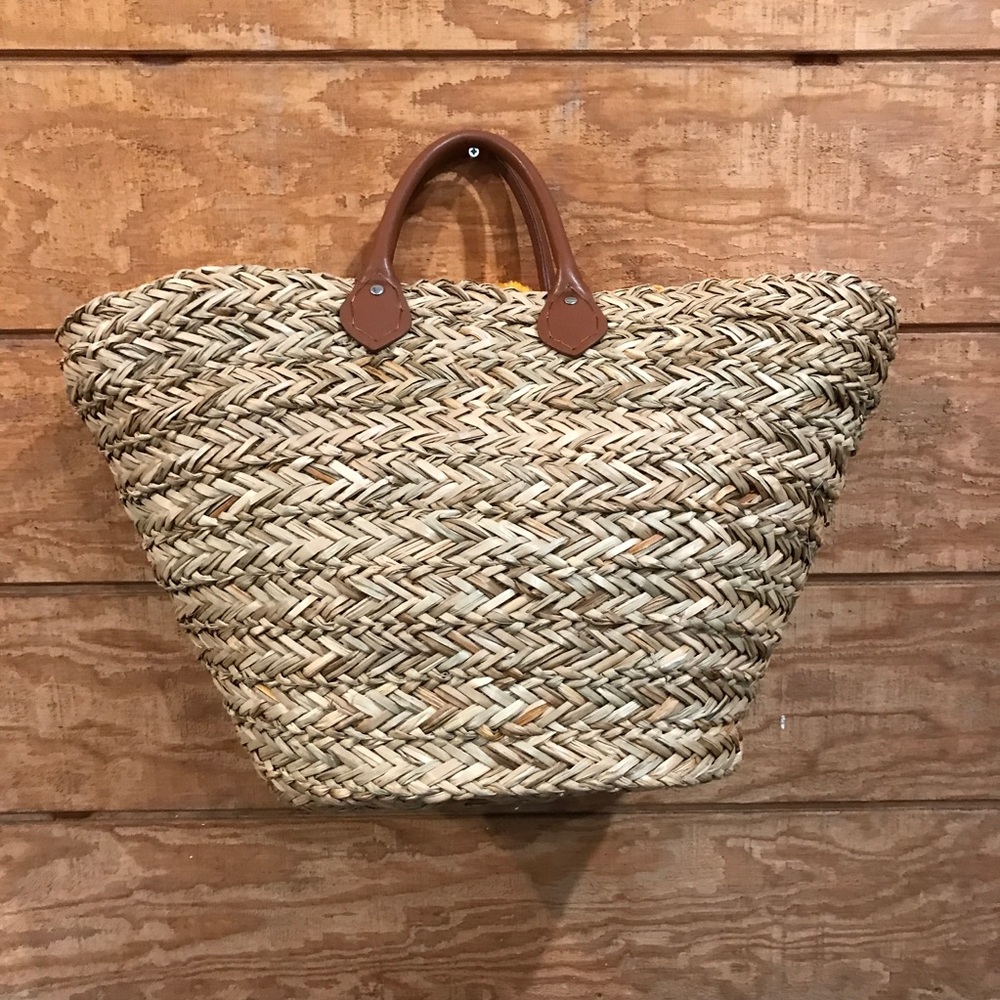 Veuve Clicquot Straw Basket Beach Bag Picnic Tote - Picture 2 of 9
